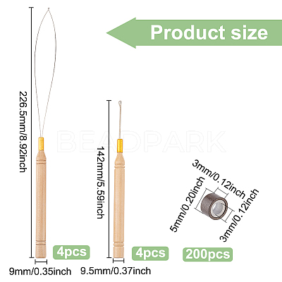 8Pcs Wood Handle Iron Crochet Hook Needles TOOL-FG0001-07-1