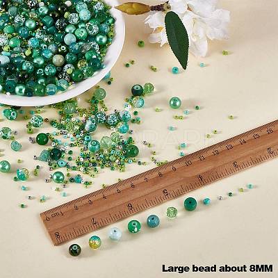 2 Bag Glass Round Beads Set JX547K-1