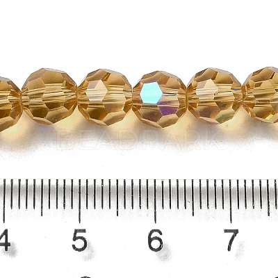 Electroplate Transparent Glass Beads Strands EGLA-A035-T8mm-L17-1
