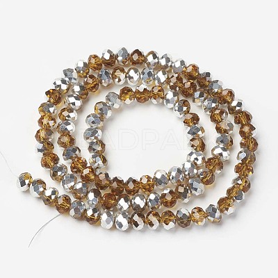 Electroplate Transparent Glass Beads Strands EGLA-A034-T8mm-M07-1