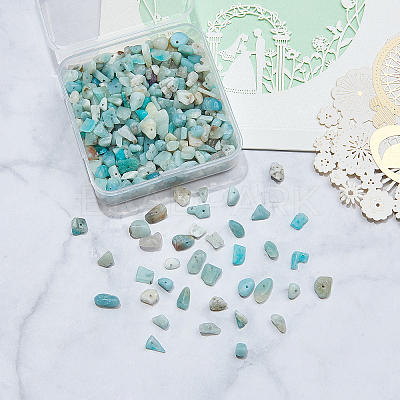Natural Amazonite Chip Beads G-CJ0001-21-1