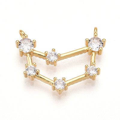Brass Micro Pave Cubic Zirconia Pendants KK-N261-120B-G-1