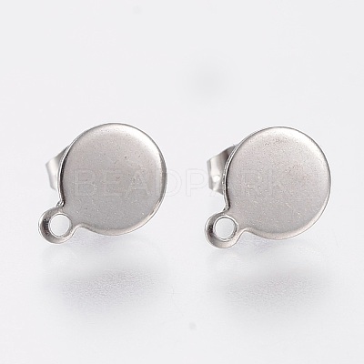 Non-Tarnish 304 Stainless Steel Stud Earring Findings STAS-K184-02-02P-1