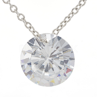 Cubic Zirconia Pointed Back Pendants X-ZIRC-N037-4mm-01-1
