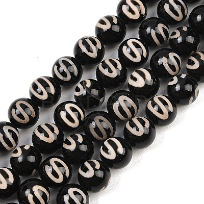 Tibetan Style dZi Beads Strands G-G328-A05-10mm-1