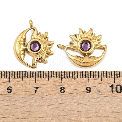 304 Stainless Steel Rhinestone Pendants STAS-Z166-24G-02-1