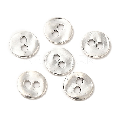 Lead Free Antique Silver Tibetan Style Flat Round Buttons X-TIBE-R178-AS-LF-1