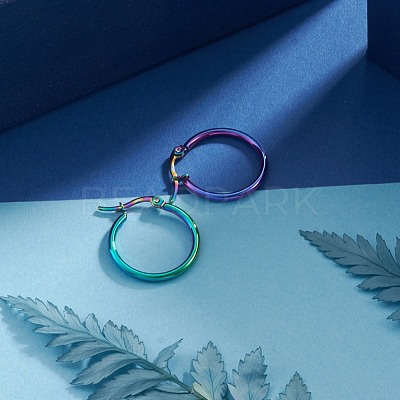 304 Stainless Steel Hoop Earrings EJEW-F105-10M-1