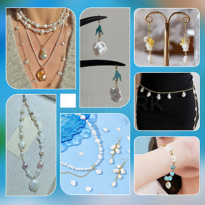 20Pcs 5 Style Natural Pearl Pendants PALLOY-PH01822-1