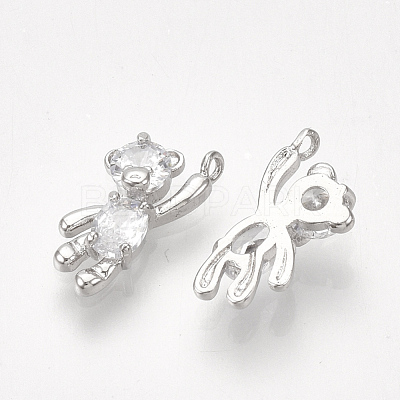 Brass Cubic Zirconia Charms KK-T035-117P-1
