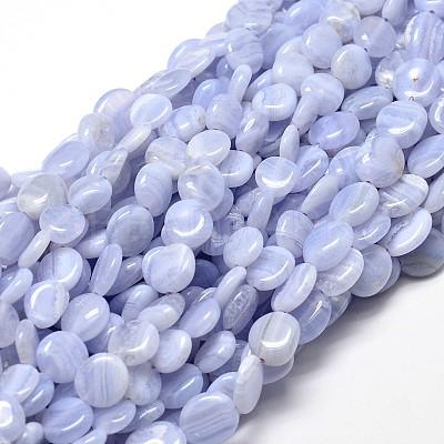 Natural Blue Lace Agate Gemstone Nuggets Bead Strands X-G-J336-22-1