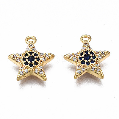 Brass Micro Pave Cubic Zirconia Charms KK-Q277-069-NF-1