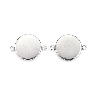 Tarnish Resistant 304 Stainless Steel Cabochon Connector Settings STAS-G127-14-14mm-P-1
