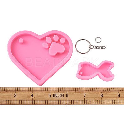 DIY Keychain Silicone Molds Kits DIY-TA0008-64-1
