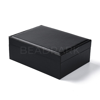 PU Imitation Leather Jewelry Organizer Box with Lock CON-P016-B03-1