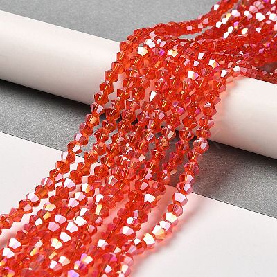 Transparent Electroplate Glass Beads Strands EGLA-A039-T2mm-B14-1