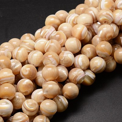 Natural Sea Shell Beads Strands SSHEL-K013-12mm-B-1