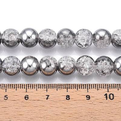 Electroplated Crackle Glass Beads Strands EGLA-N014-10mm-03-1