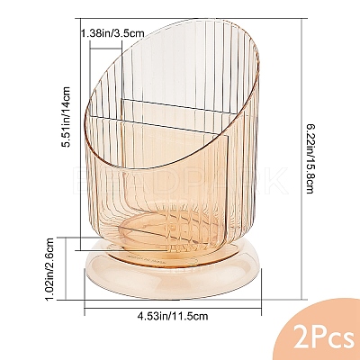Transparent Plastic Makeup Brush Storage Organizer AJEW-WH0332-33B-1