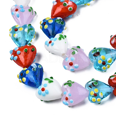 Handmade Bumpy Lampwork Beads Strands LAMP-N029-011A-1