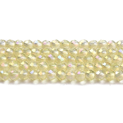 Electroplate Transparent Glass Beads Strands GLAA-H021-01A-FR04-1