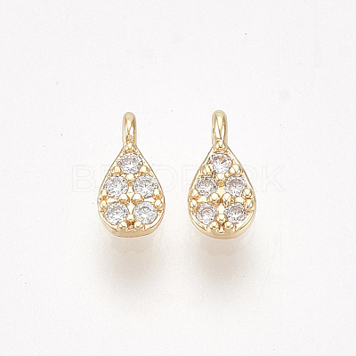 Brass Micro Pave Cubic Zirconia Charms X-KK-S350-298-1