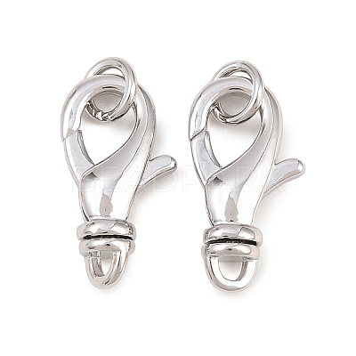 Brass Lobster Claw Clasps KK-H287-08B-P-1