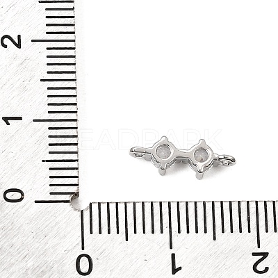 Brass Pave Clear Cubic Zirconia Connector Charms CU-CBA3D76-02P-1