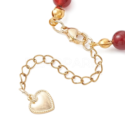 Natural Carnelian Beaded Bracelets BJEW-JB12752-02-1