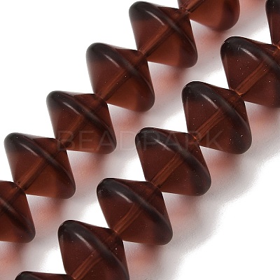 Frosted & Baking Paint Transparent Glass Beads Strands GL-CBA2ED2-03H-1