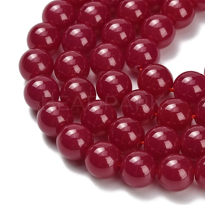 Lab Grown Red Corundum Beads Strands G-L634-B03-8mm-1