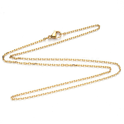 PVD Vacuum Plating 304 Stainless Steel Cable Chain Necklace NJEW-S420-008C-G-1