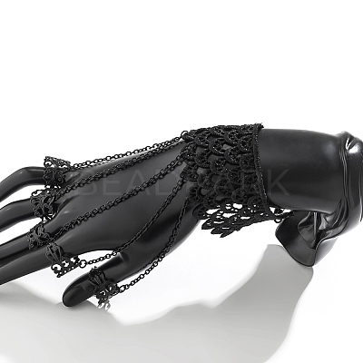 2Pcs Halloween Gothic Finger Ring Bracelets for Women BJEW-CN0001-15-1