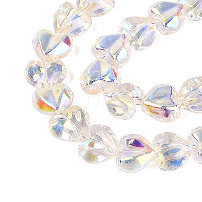 Electroplate Transparent Glass Beads Strands EGLA-N056-01A-12-1