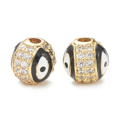 Brass Micro Pave Cubic Zirconia Beads ZIRC-A019-16G-A05-1