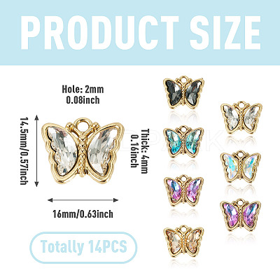 14Pcs Alloy Glass Pendants FIND-TADJ0001-08-1