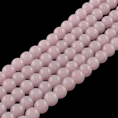 Imitation Jade Glass Beads Strands DGLA-S076-8mm-01-1