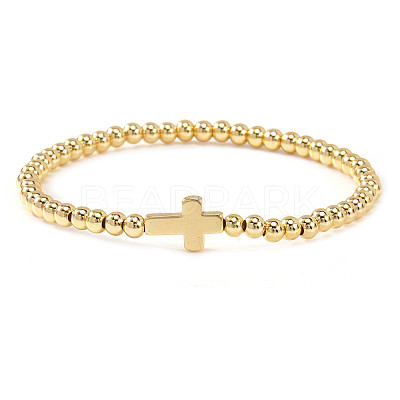 Brass & 304 Stainless Steel Beads Stretch Bracelets Set EI7625-3-1