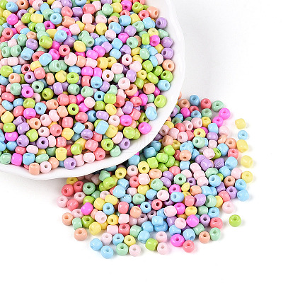 6/0 Baking Paint Glass Seed Beads SEED-S003-KM-02-1