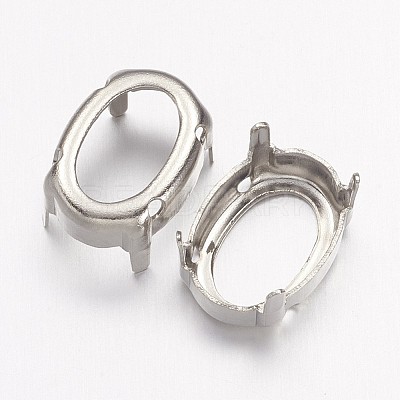 Oval Brass Sew on Prong Settings KK-N0084-A10-10x14-1