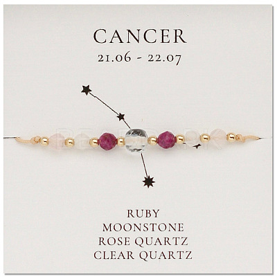 Natural stone constellation bracelet with 12 zodiac signs NR2952-4-1