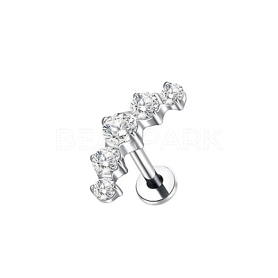 304 Stainless Steel Cubic Zirconia Cartilage Earrings WGBE79F-15-1