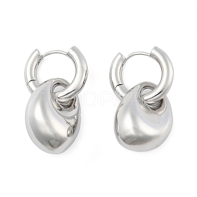 Teardrop Brass Hoop Earrings for Women EJEW-U055-18P-1