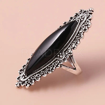 Horse Eye Alloy with Resin Finger Rings FS-WG13A66-05-1