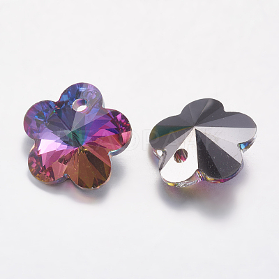 Faceted Glass Rhinestone Charms RGLA-F055-12x12-001VO-1