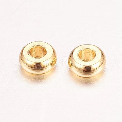 Golden Brass Spacer Beads KK-E702-14G-NF-1