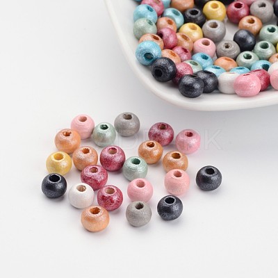 Round Natural Wood Beads WOOD-Q017-6mm-M-LF-1