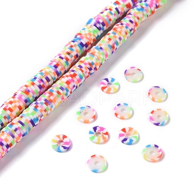 Handmade Polymer Clay Beads Strands CLAY-R091-8mm-02-1