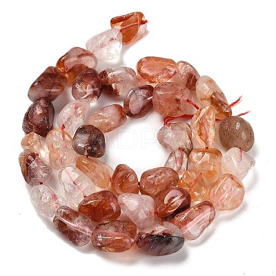 Natural Red Hematoid Quartz/Ferruginous Quartz Beads Strands G-P497-01E-54-1