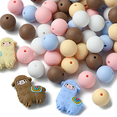 Silicone Focal Beads Alpaca/Round SIL-FS0001-13-1
